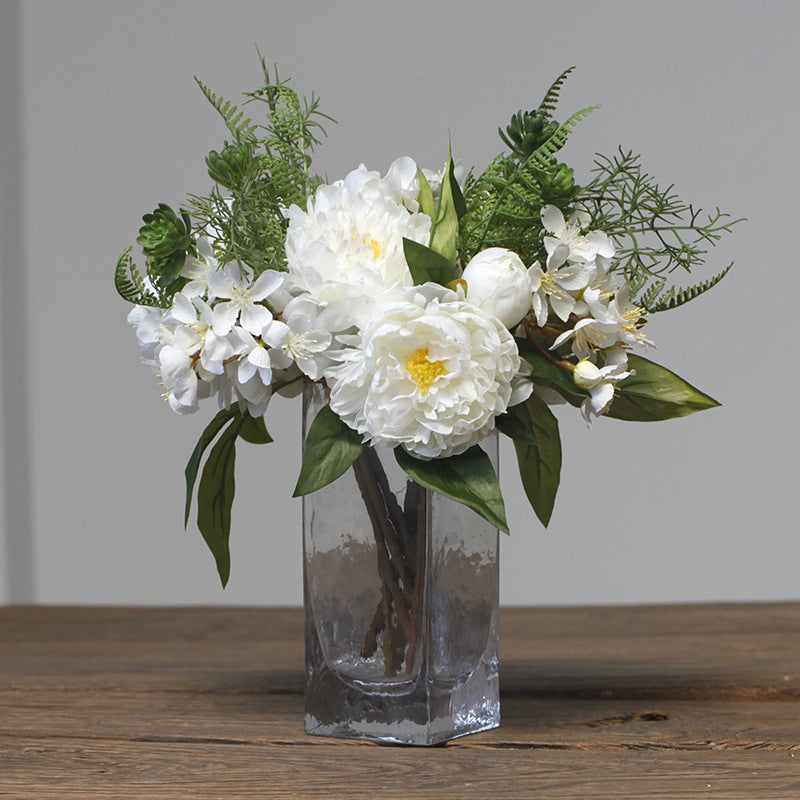 Elegant Faux Peony Bouquet for Weddings - Beautifully Crafted Silk Flowers for Bridal Handheld Arrangements and Photography Props