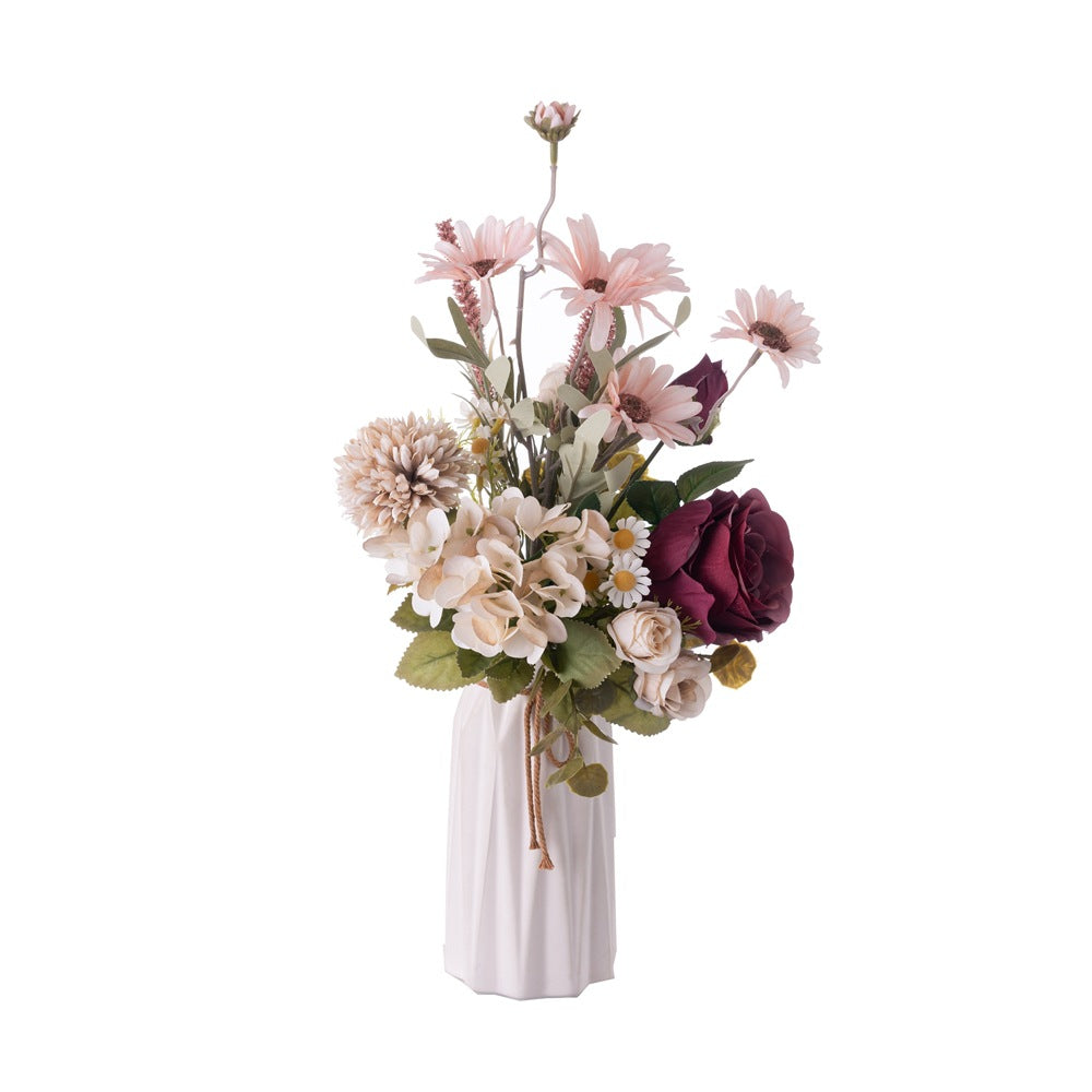 Stunning Artificial Hydrangea and Daisy Bouquet - Perfect for Wedding Decorations, Bouquets, and Wall Accents - Realistic Faux Flowers CF01269