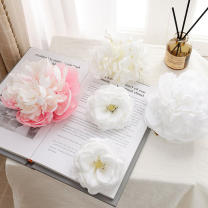 Realistic Multi-Layer Peony Flower Head Wedding Bouquet Gift Box - Perfect for Home Décor and Special Occasions