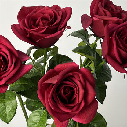 Luxurious Moisture-Infused Realistic Rose Stem - Perfect Artificial Flower for Home Décor, Bridal Bouquets, and Wedding Arrangements | Ideal for Events and Lasting Memories