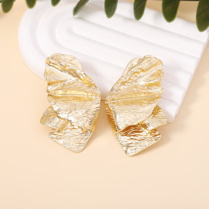 Trendy Abstract Twisted Pleated Irregular Petal Earrings - Exquisite Statement Butterfly Studs with a High-End Design Appeal