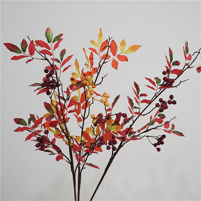 Artificial American Berry Branch with Eucalyptus Leaves - Perfect for Home Décor, Floral Arrangements, Christmas Celebrations, Weddings, and Photography Props