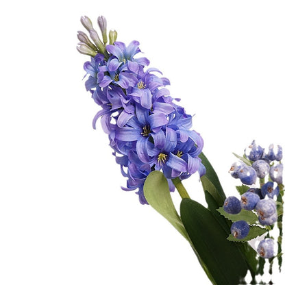 Realistic Delphinium and Hyacinth Artificial Flowers - Single Purple Violet Stem for Home Decor, Wedding Decorations, and Photography Props in Beautiful Blue