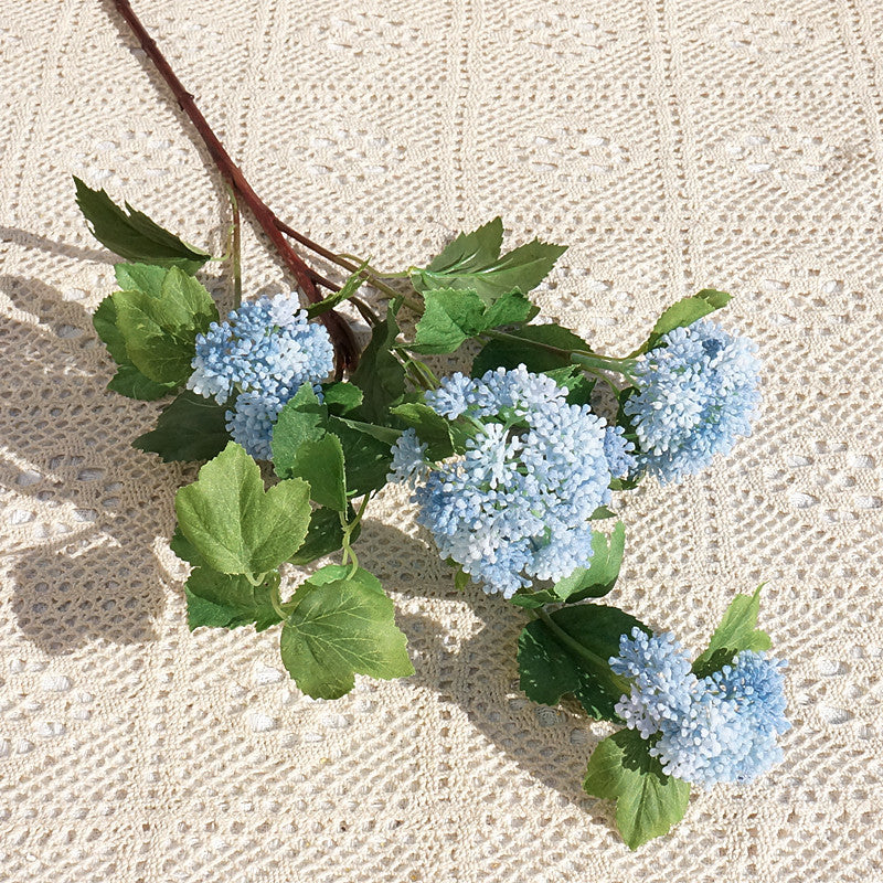 Realistic Faux Hydrangea Silk Flowers - 4-Headed Decorative Home Accents for Weddings, Photography, and Elegant Decor