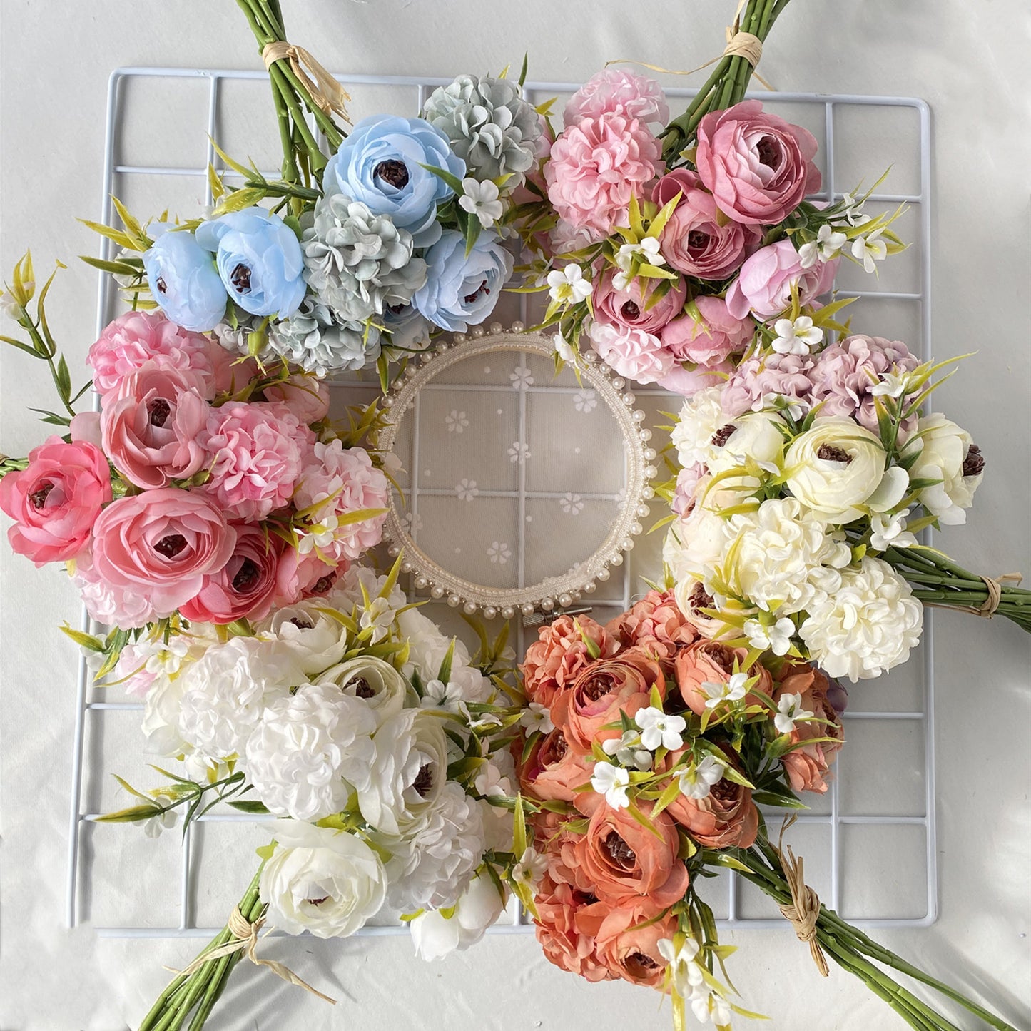 Charming Mixed Floral Arrangement with Hydrangea and Peony - Elegant Artificial Flower Bouquet for Home Décor and Wedding Celebrations