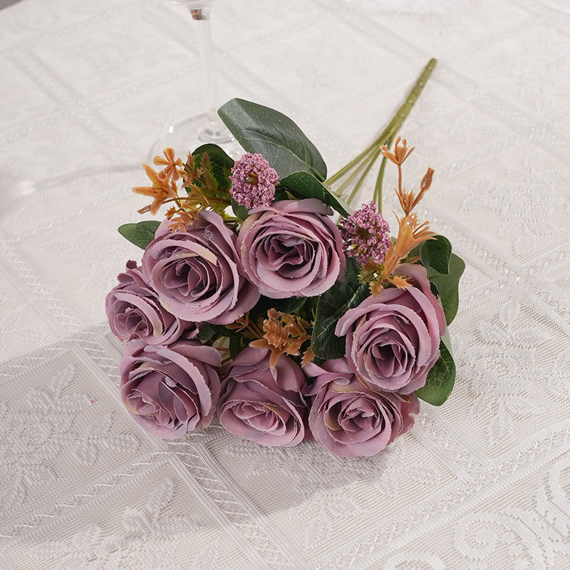 Luxurious European-Style Faux Floral Decoration: Elegant Table Centerpiece for Weddings and Home Decor - Perfect for Photography Props