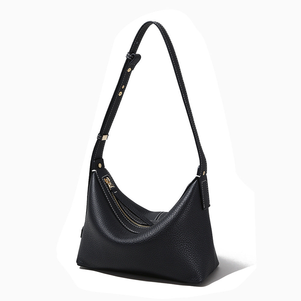 Genuine Grain Leather Hobo Bag Commuter Essential Versatile Crossbody for Everyday Chic Unique Design with Quality