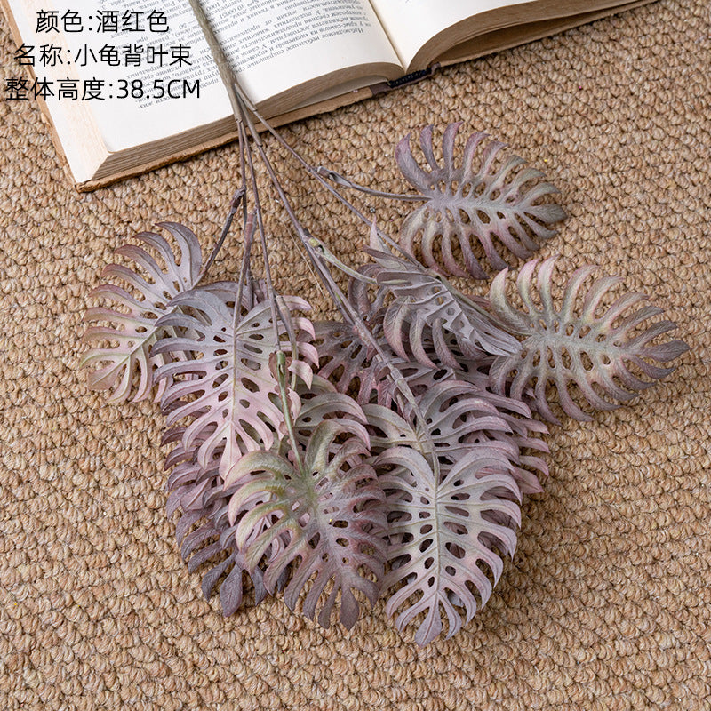 Realistic Green Plastic Turtle Shell Leaves - Artificial Flower and Faux Plant Decoration for Weddings, Events, and Home Décor - CL16103