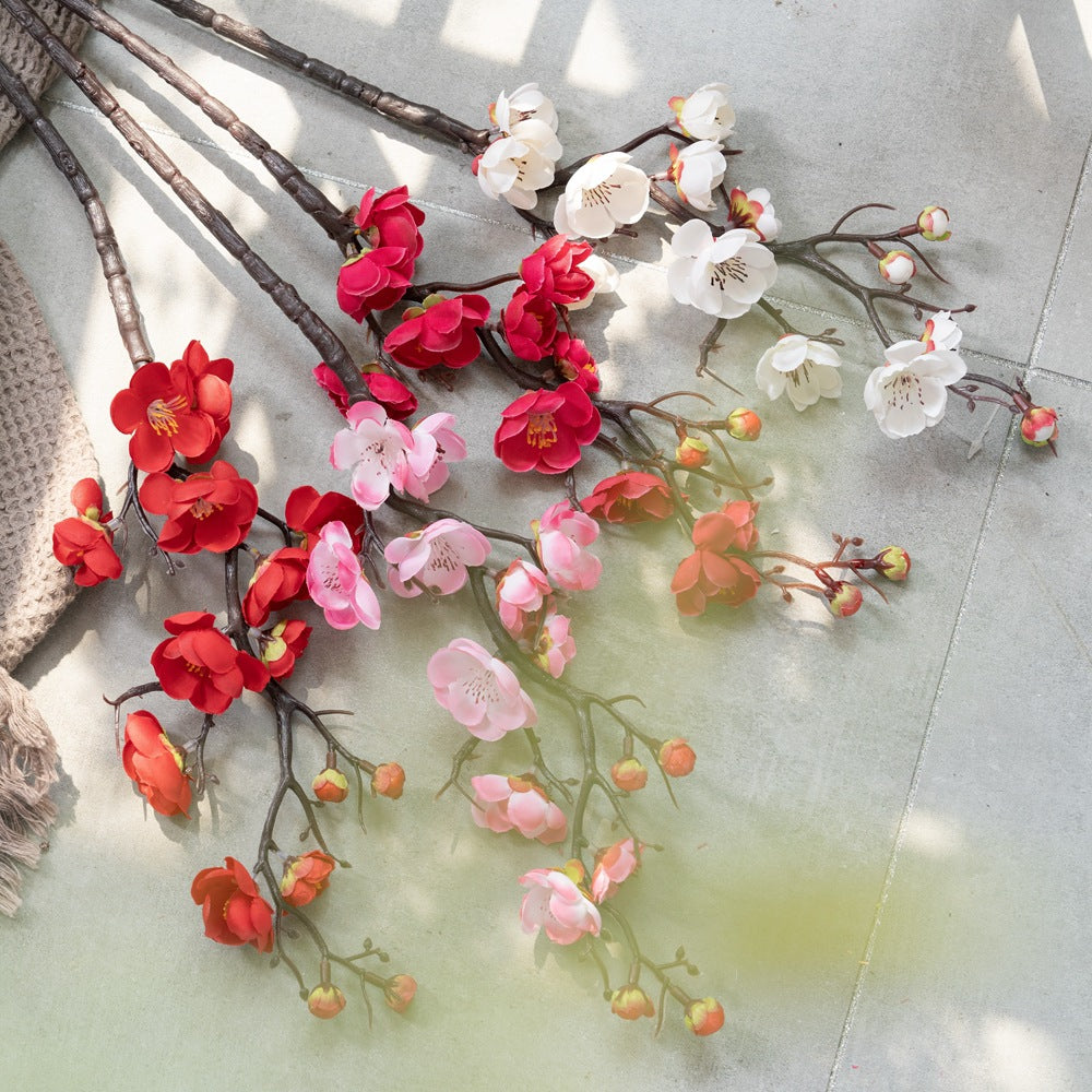 Realistic Plum Blossom Artificial Floral Decoration for Home and Wedding - Perfect for Lasting Beauty, Easy Maintenance, and Elegant Style - Model MW36856