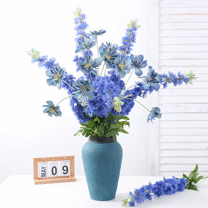 Realistic Single Stem Delphinium and Hyacinth Artificial Flowers for Wedding Decor, Hotel Arches, and Event Aisles – High-Quality Violet Silk Floral Arrangements