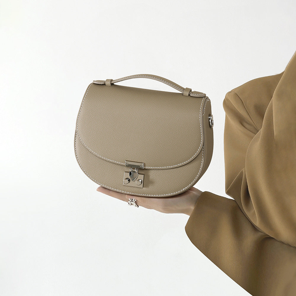 Minimalist Winter Genuine Leather Women's Bag Chic Cowhide Tote Crossbody Design for Unique Fashion