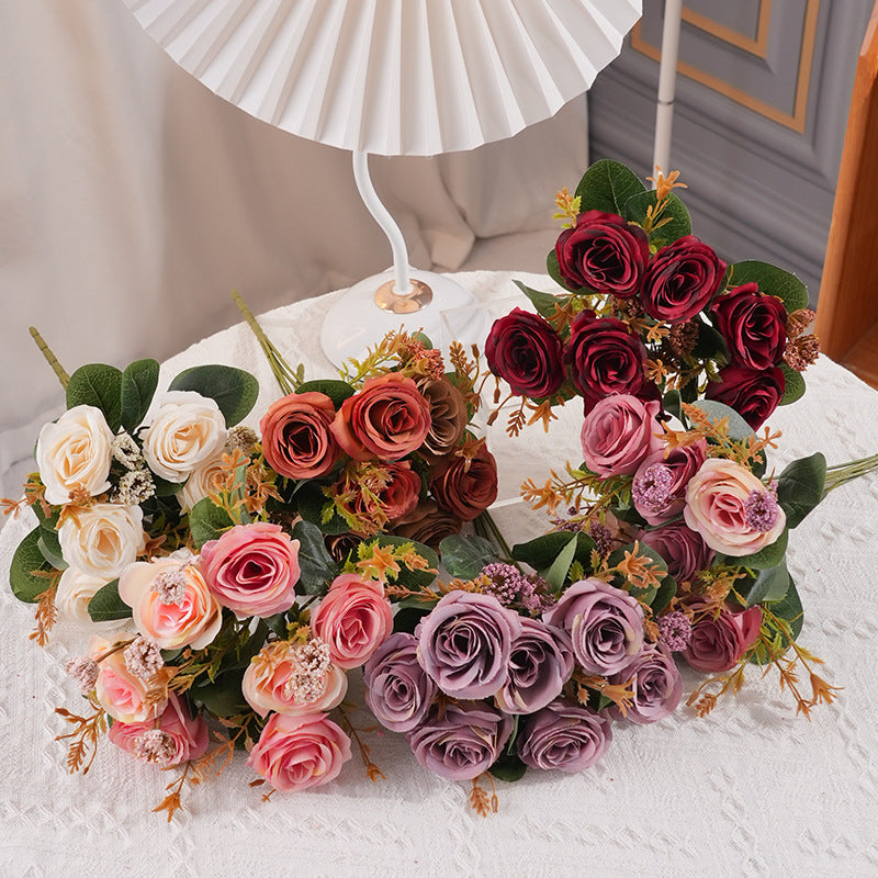 Luxurious European-Style Faux Floral Decoration: Elegant Table Centerpiece for Weddings and Home Decor - Perfect for Photography Props