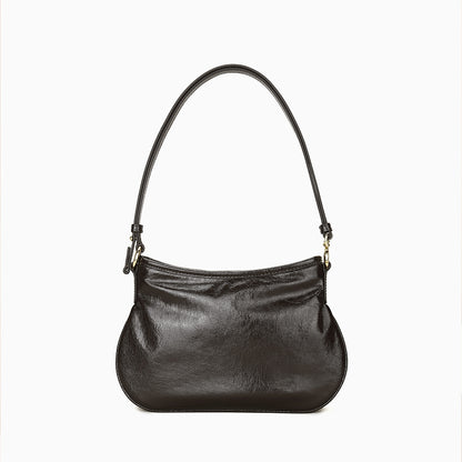 Versatile Crystal Oil Wax Cowhide Tote Bag Fashion Real Leather Shoulder Bag for Women for Commuting and Everyday Style