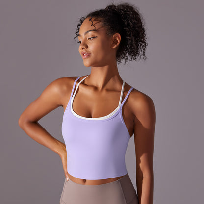 Seamless Sports Bra with Built in Cups Back Design for Yoga Running and Fitness