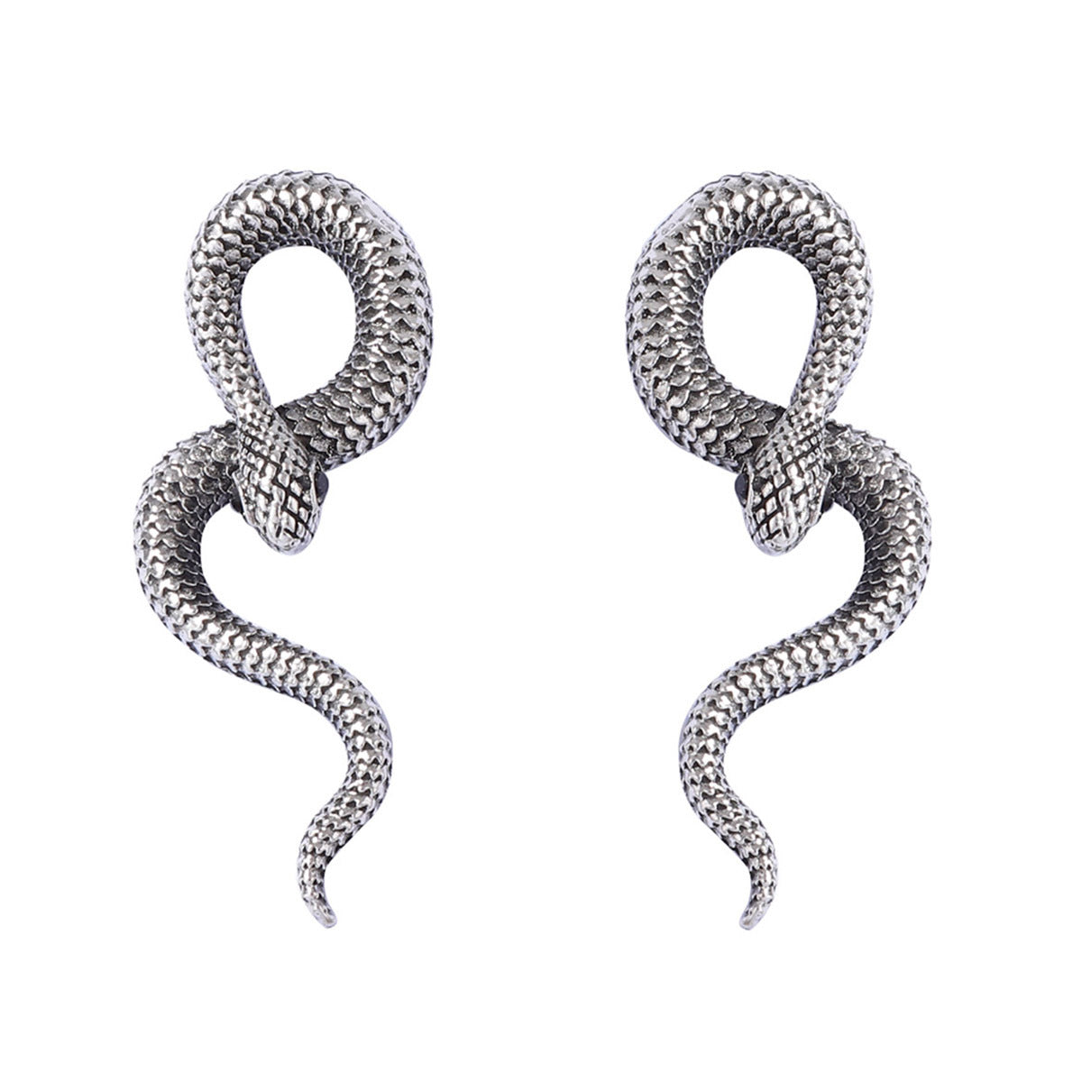 Unique and Creative Exaggerated Alloy Snake-Shaped Earrings for Women - Trendy Statement Jewelry for a Chic Look