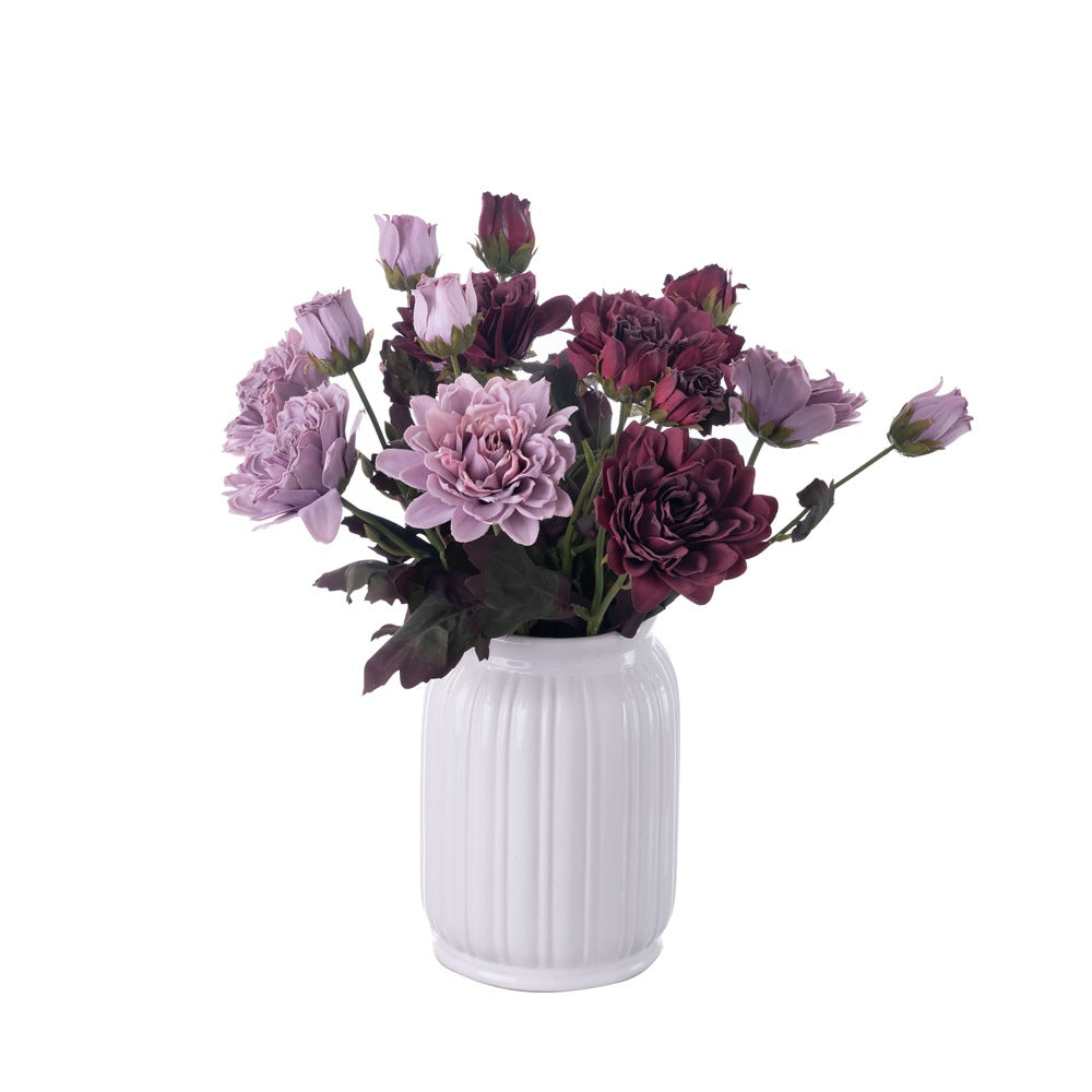 Stylish INS-Style Faux Flowers for Home Decor - Elegant Small Lilac Arrangement, Realistic Green Plants for Weddings and Events - Model YC1016