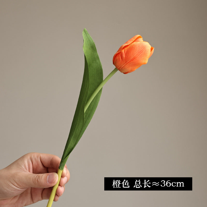 High-End Touch Feels Realistic Single Stem Hydrating Faux Tulip - Perfect Photography Prop & Elegant Home Decor Accent