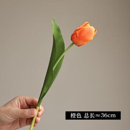 High-End Touch Feels Realistic Single Stem Hydrating Faux Tulip - Perfect Photography Prop & Elegant Home Decor Accent