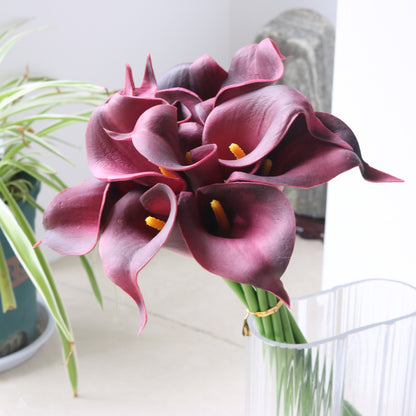 Realistic PU Mini Calla Lily Faux Flowers - Perfect for Home Decor, Weddings, and Garden Accents