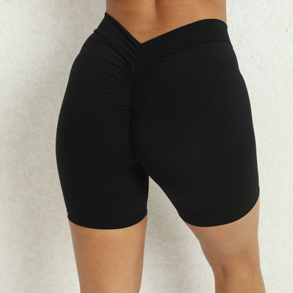 High Waist Deep V Shaping Yoga Shorts for a Flattering Fit No Crack Peach Bottom Gym Shorts for Comfort and Style