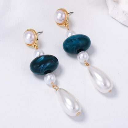Elegant French Vintage Pearl Tassel Earrings for Women - Exquisite Luxury Statement Jewelry with Unique and Bold Design