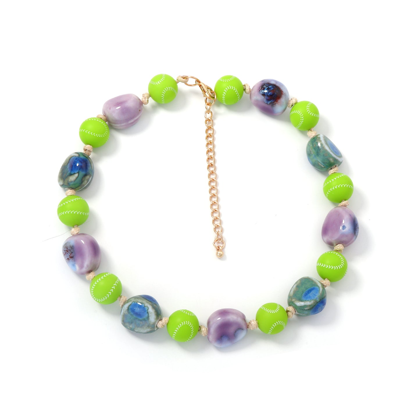 Unique and Stylish Irregular Geometric Ceramic Bead Necklace for Women – Perfectly Versatile for Any Outfit!
