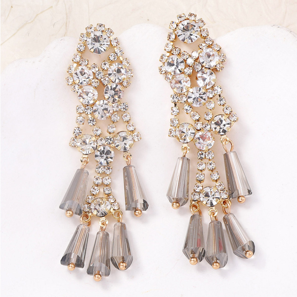 Elegant Crystal Tassel Earrings with Chic Design - Perfect for Engagement Gifts, Versatile Women's Jewelry, and Everyday Wear