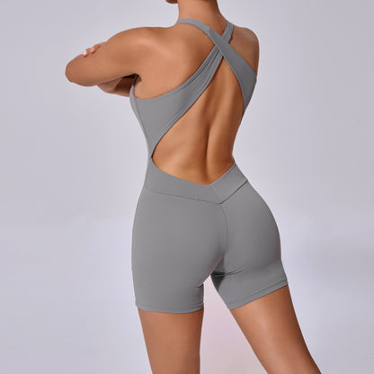 Cross Back High Waisted Yoga Pants for Peachy Lift Quick Dry Form Fitting and Breathable Workout Bodysuit