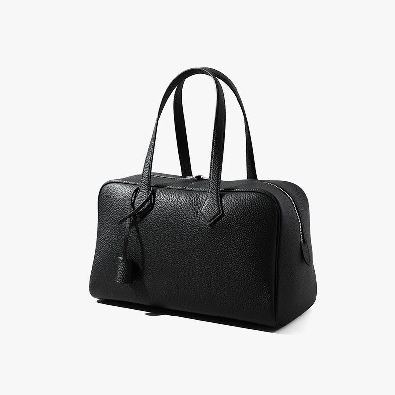 Luxurious Genuine Leather Tote Bag for Women Versatile Commute Essential Handbag Grain Cowhide Design