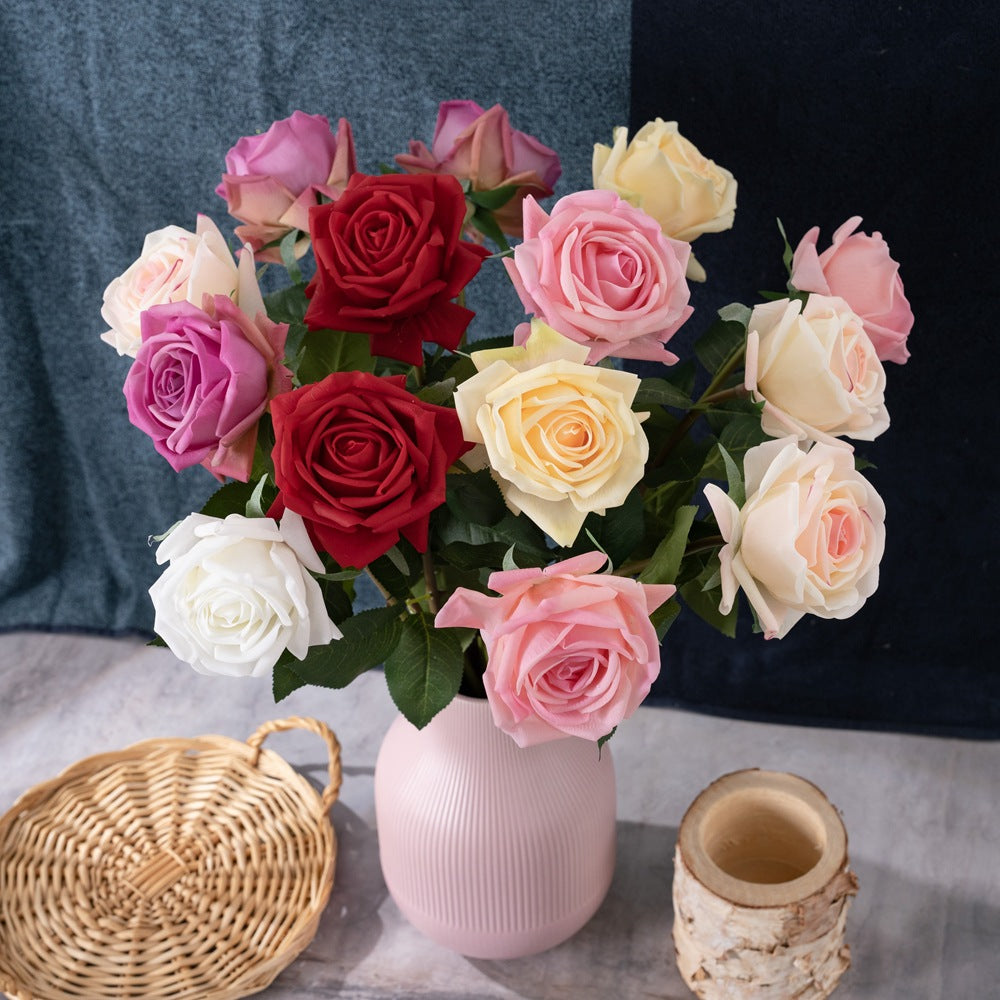 Charming Sweetheart Rose Artificial Flowers for Wedding Decor - Elegant INS Style Home Decoration, Realistic Touch, Perfect for Any Occasion - Model MW60004