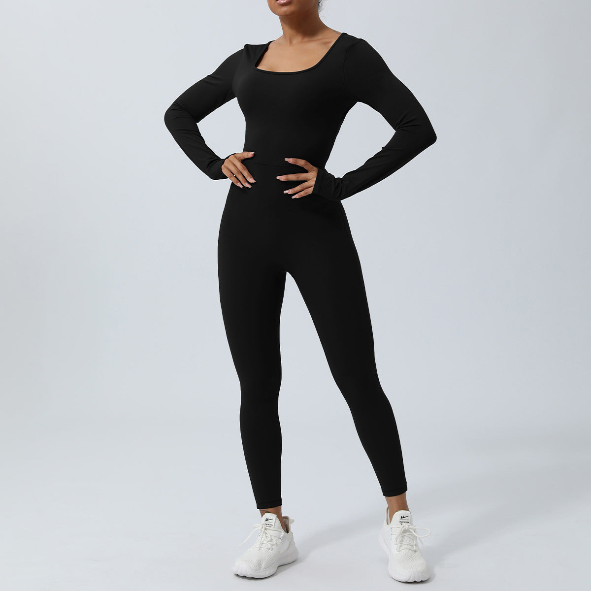 Quick Dry Backless Yoga Bodysuit Long Sleeve Compression Workout Outfit for Lifted Glutes and Enhanced Performance