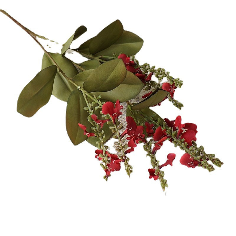 Stunning 3-Prong Red Jasmine Faux Flower Branch – Perfect for Home Decor and Wedding Celebrations