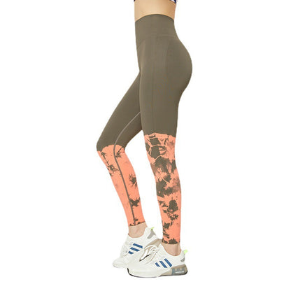 High Waisted Tie Dye Yoga Leggings for Women Peach Butt Lifting Gym Pants with Stretchy Elastic Fit for Comfort and Style