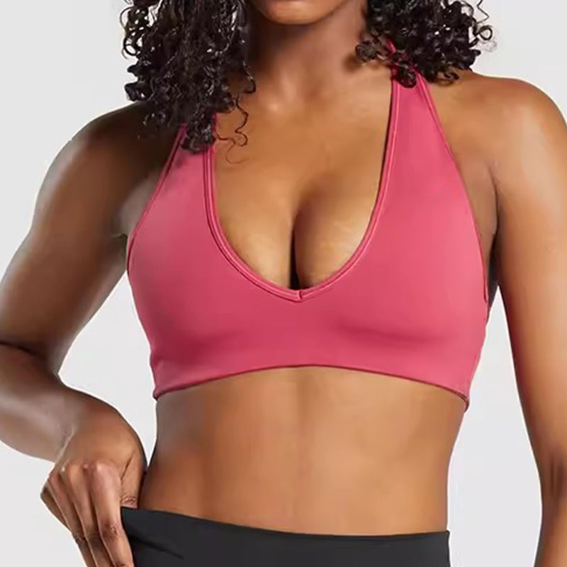 Summer Women's Adjustable Neck Yoga Top Fitness Sports Bra with Built in Padding for Running and Workouts