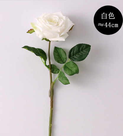 Elegant Single-Stem Rose with Moisture-Enhancing Touch - Perfect for Nordic Home Décor & Coffee Table Decoration