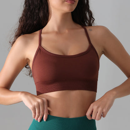 Seamless Yoga Bra with Criss Cross Back Available in 11 Colors Comfort and Support for Fitness Pilates and Activewear