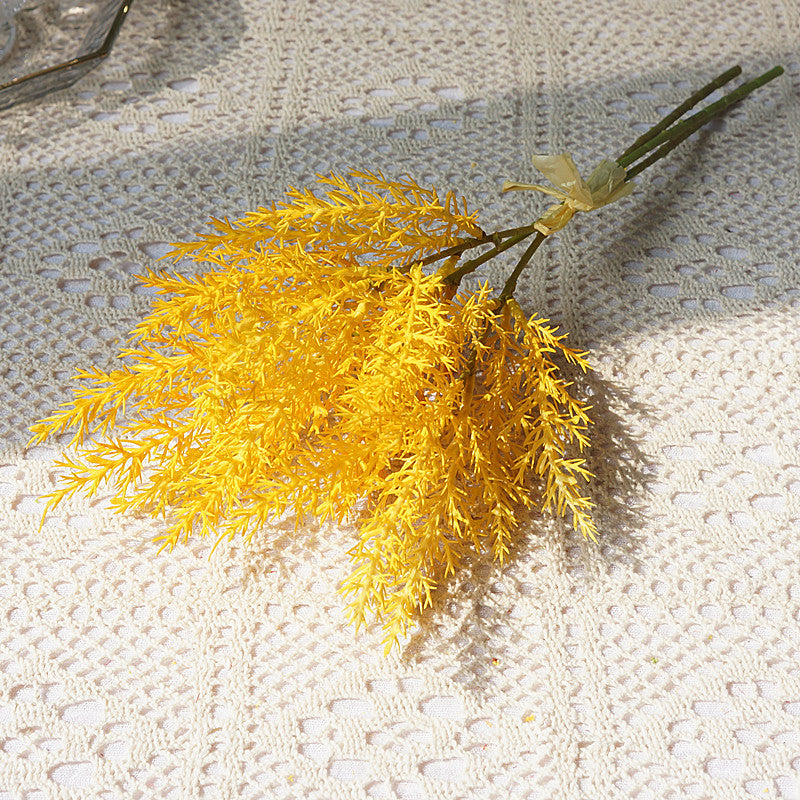 Realistic Artificial Pinegrass Bouquet – 3-Stem Faux Flower Arrangement for Home Décor, Weddings, and Photography