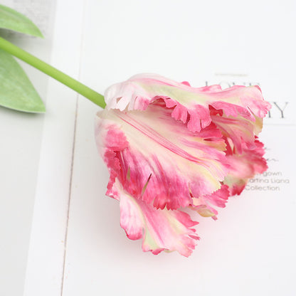 Artificial Tulip Flower Bouquet - High-End Parrot-Inspired Home Décor for Living Room, Stunning Floral Arrangement, Ideal for Photography Props