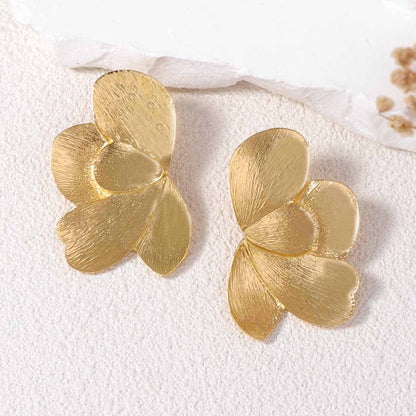 Exaggerated Vintage-Inspired Alloy Luxury Petal Blossom Earrings for Women - Unique, Eye-Catching Design Perfect for Any Occasion