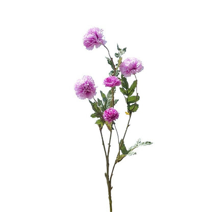 Single Stem Icelandic Korean Style Faux Flowers - 5-Head Small Carnation & Dianthus Silk Flower Arrangement for Home Decor, Wedding Celebrations, and Photographic Styling