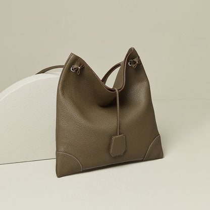 Large Capacity Genuine Leather Tote Bag First Layer Cowhide Crossbody and Shoulder Bag for Everyday Casual Use