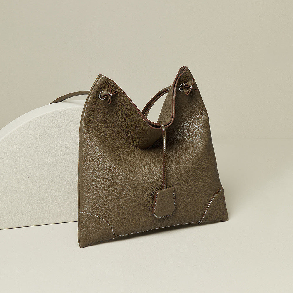 Vintage Inspired Genuine Leather Mini Tote Bag Spacious Crossbody Purse in Full Grain Cowhide Unique Design for Fashion forward Individuals