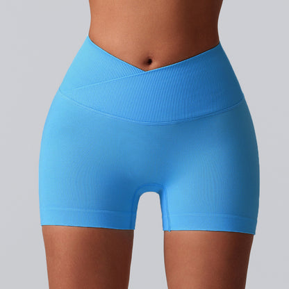 Seamless Breathable Running Shorts High Waisted Peach Lifting Yoga Pants with Three Inch Inseam for Comfort and Style