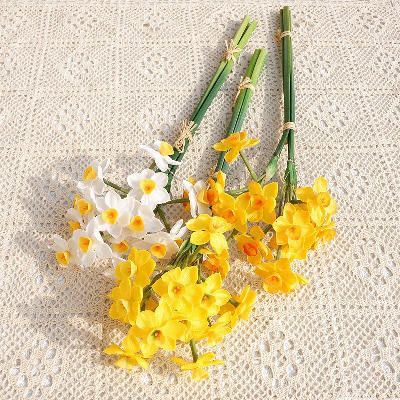 Realistic Faux Daffodil Flowers - Soft Touch Latex Daffodil Home Decor, Perfect for Weddings and Events