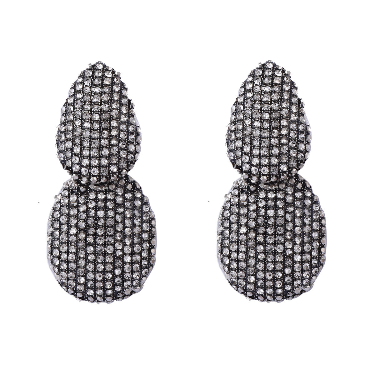 Exquisite High-End Geometric Alloy Drop Earrings with Sparkling Crystals – Perfect Statement Jewelry for Banquets and Parties