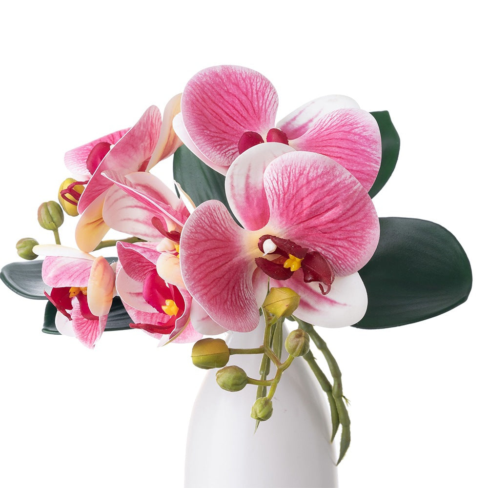 Stunning Artificial Butterfly Orchid & Rose Bouquet - Short Stem Home Décor - Perfect for Stylish Arrangements & Indoor Decoration - CL09004