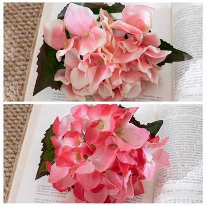 Realistic Short-Stemmed Hydrangea Artificial Flowers - Perfect for Weddings, Home Decor, and Special Events | Durable & Chic Decoration | Model MW07353