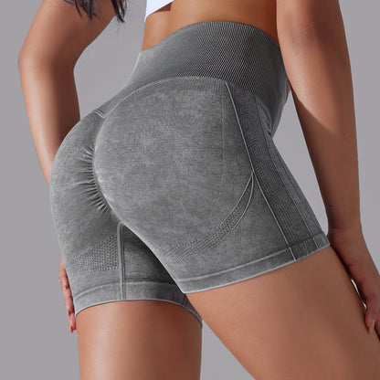 Seamless High Waisted Water Wash Yoga Shorts for Enhanced Lift and Comfort No Show Line Ultra Stretchy Running Peach Butt Shorts