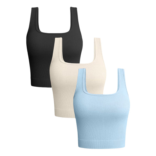 Seamless Ribbed Yoga Bra for Women Versatile Workout Tank Top for Running and Fitness Solid Color Design Quick Dry Fabric for Comfort and Support