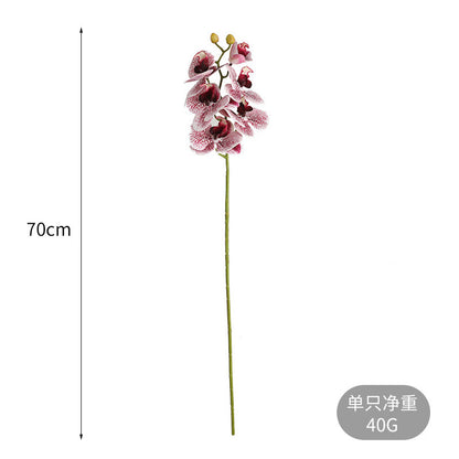 Elegant 3D Six-Head White Orchid Artificial Flower Décor - Perfect for Home Accents and Wedding Ceiling Arrangements